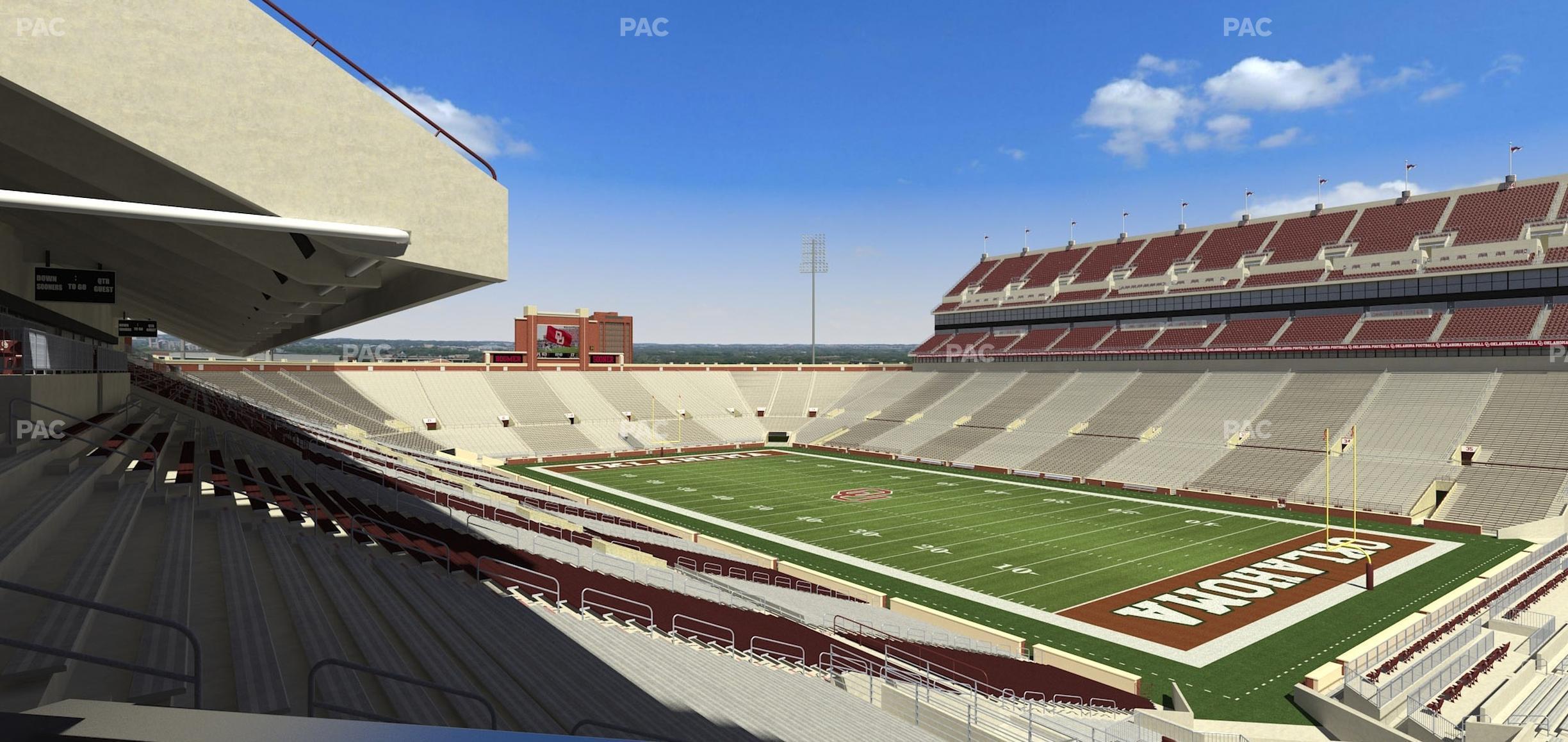 Seating view for Gaylord Family Oklahoma Memorial Stadium Section Loge 51