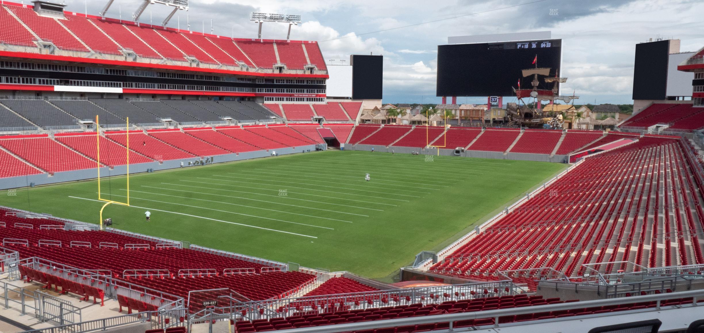 Seating view for Raymond James Stadium Section Miller Party Deck