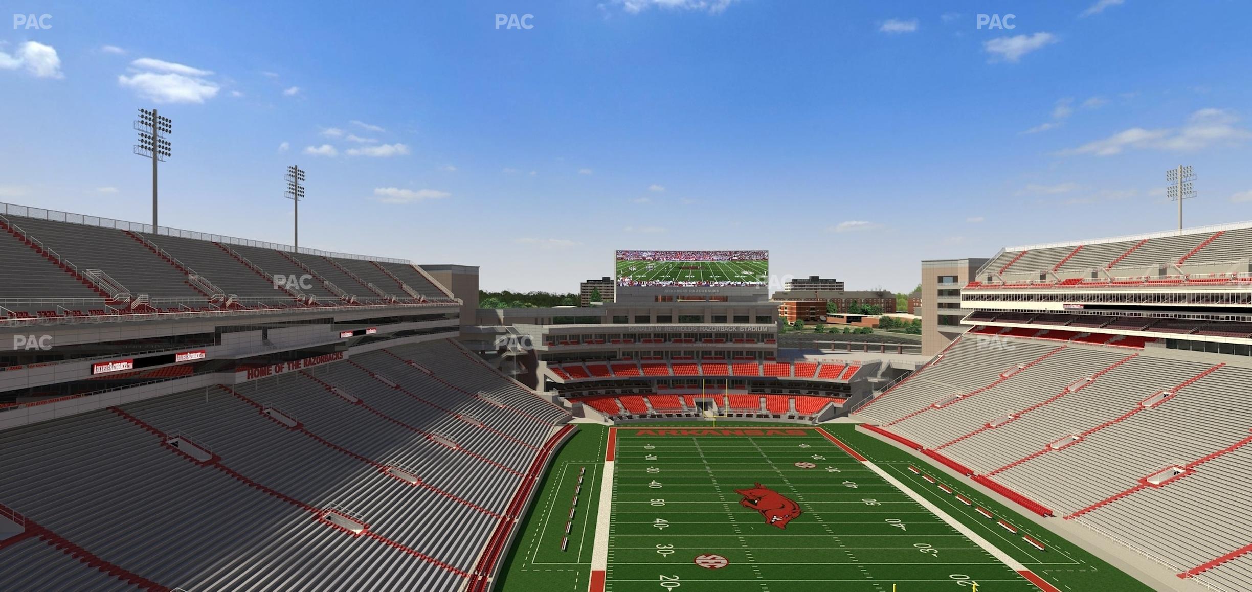 Seating view for Razorback Stadium Section 536