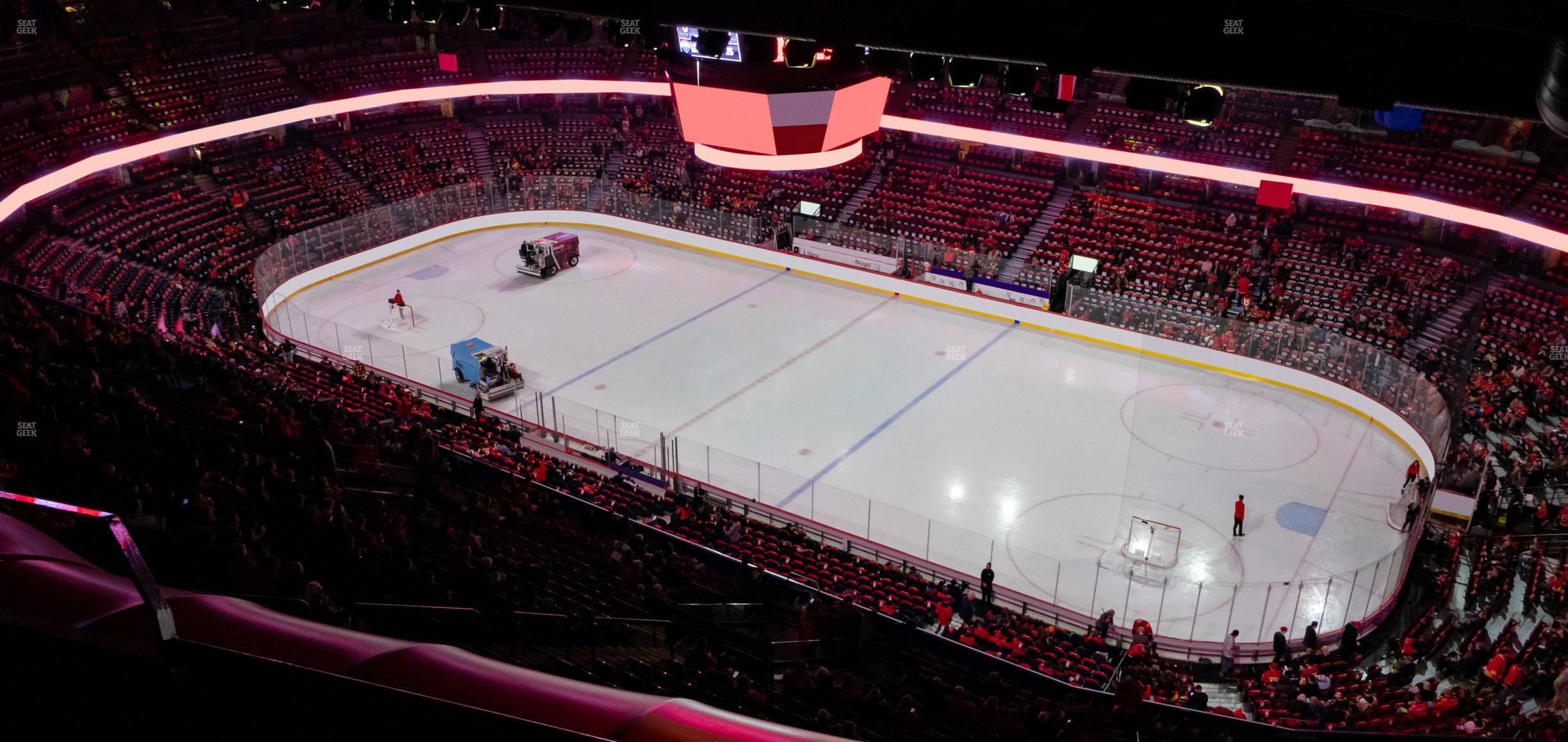 Seating view for Scotiabank Saddledome Section Press Level 1