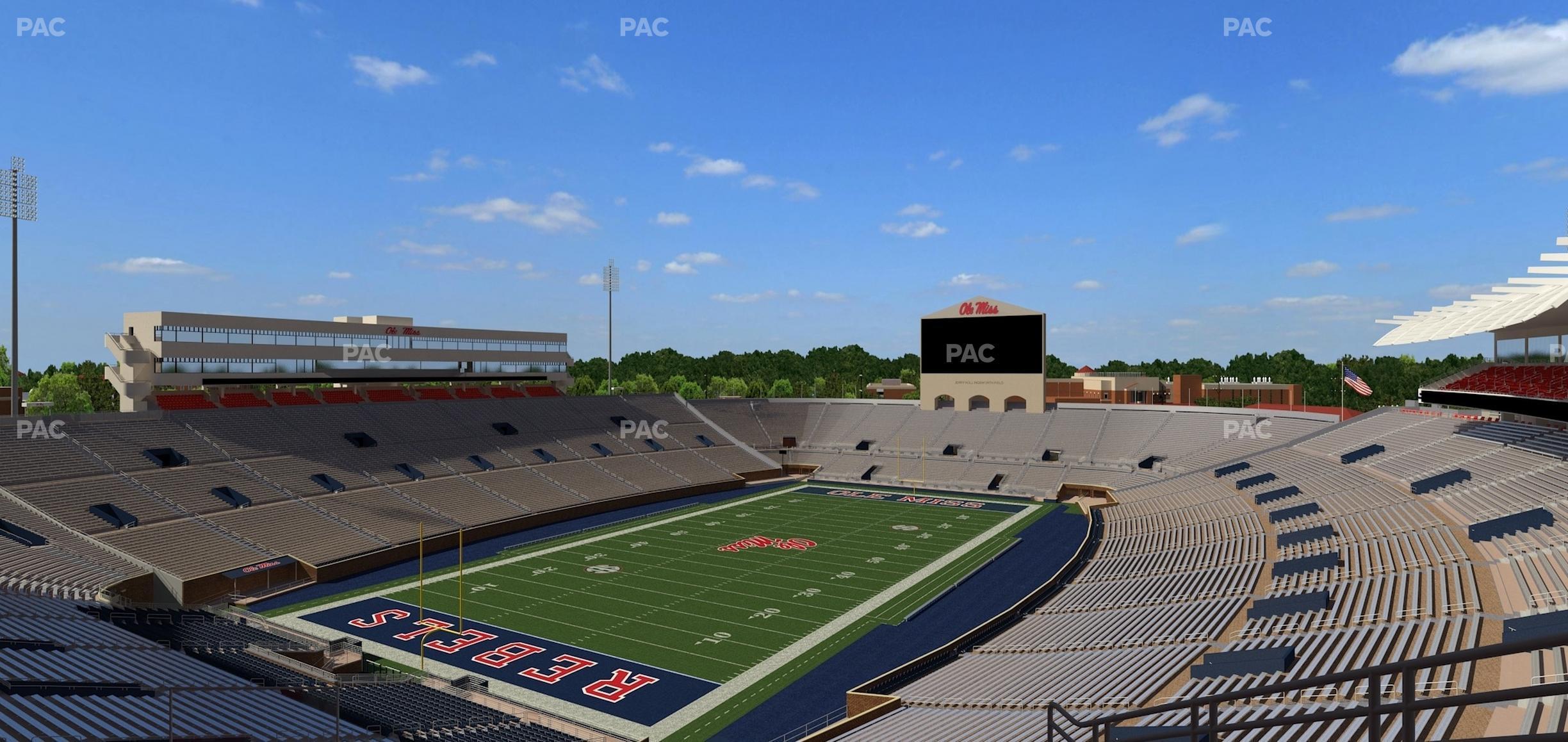 Seating view for Vaught Hemingway Stadium Section South Zone Club 107