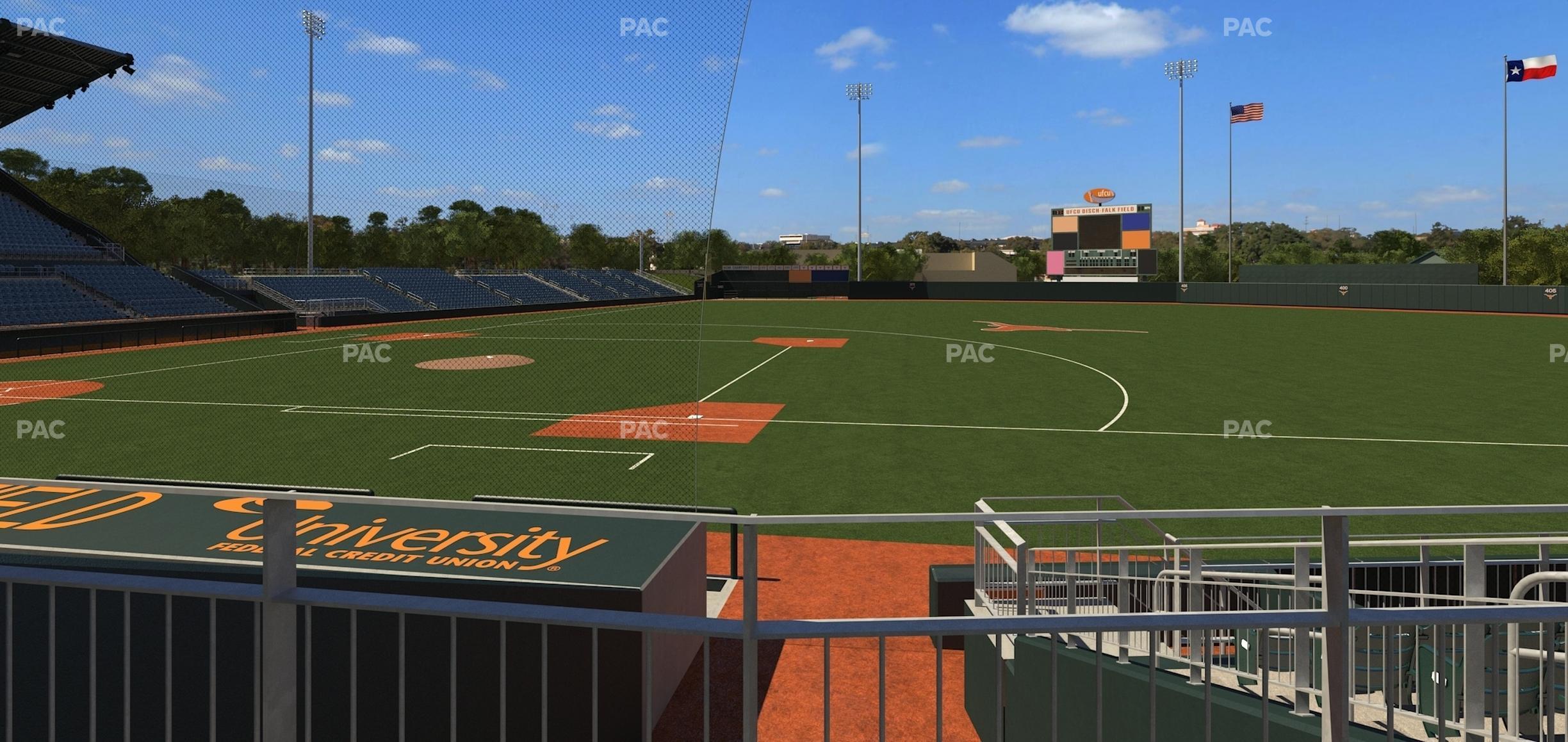 Seating view for UFCU Disch-Falk Field Section R 1