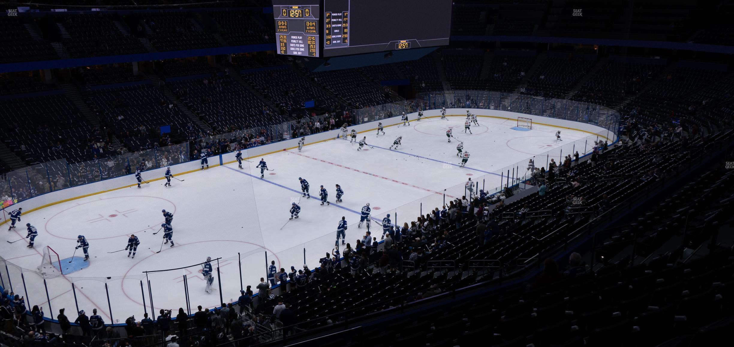 Seating view for Amalie Arena Section Club 9