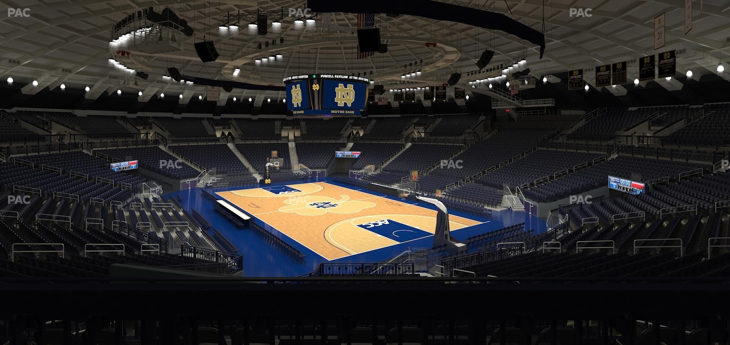 Seating view for Purcell Pavilion at the Joyce Center Section 116