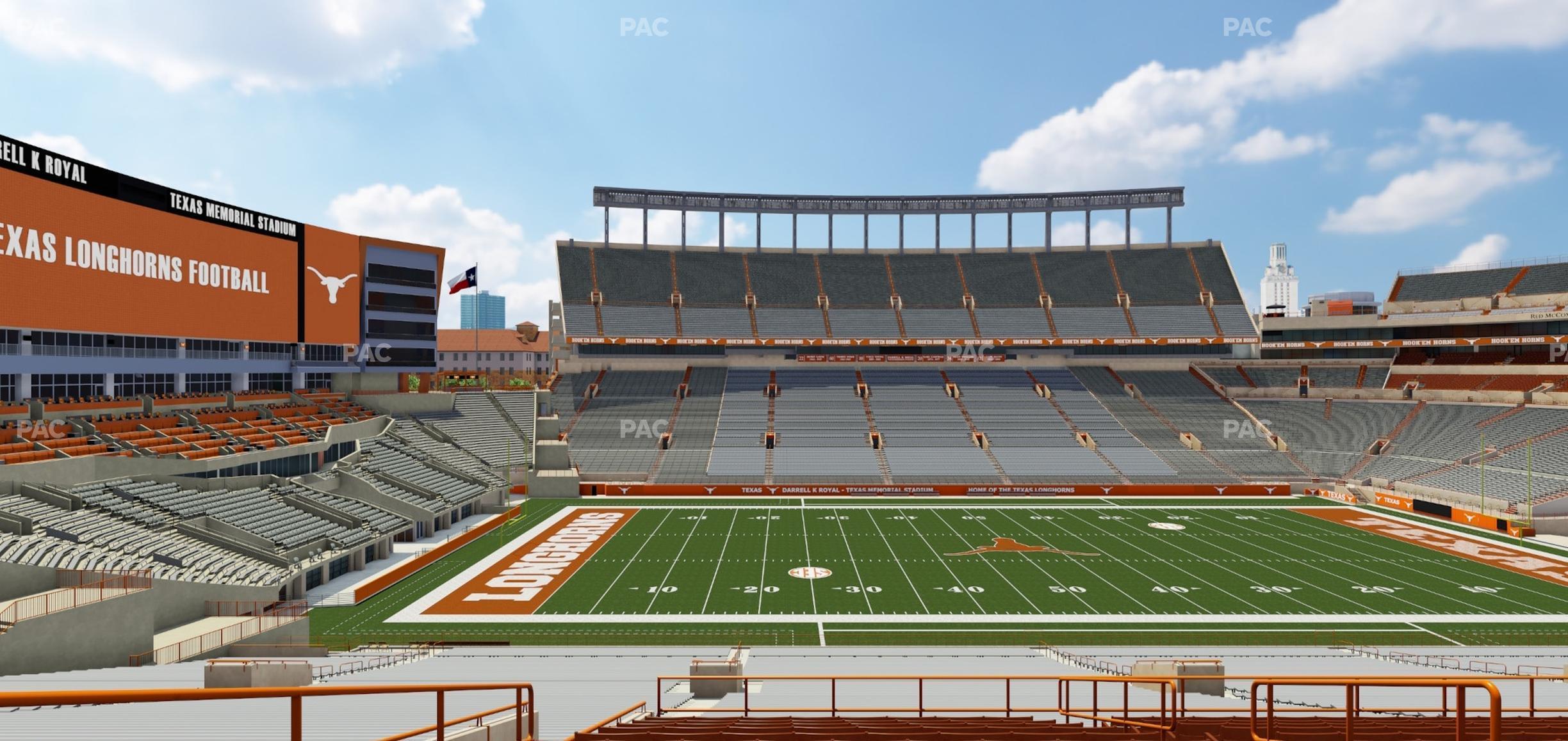 Seating view for Darrell K Royal - Texas Memorial Stadium Section Texas Club 30 C