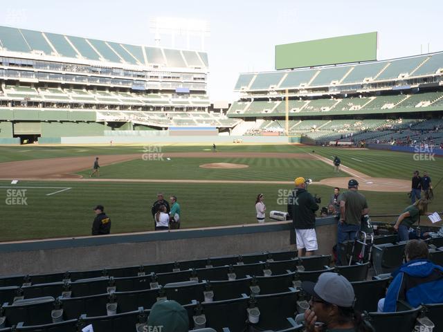 Seating view for Oakland Coliseum Section Front 120