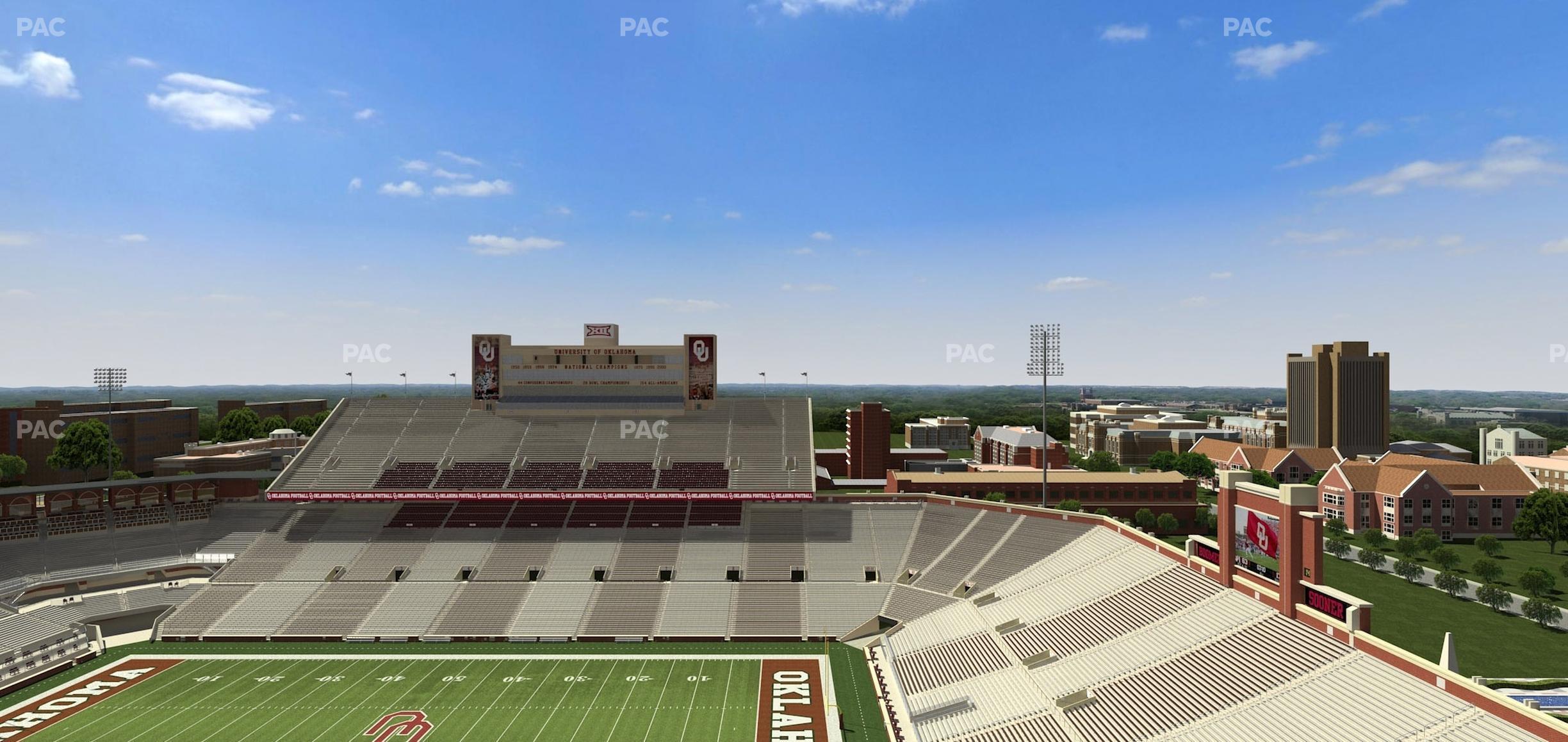 Seating view for Gaylord Family Oklahoma Memorial Stadium Section 227