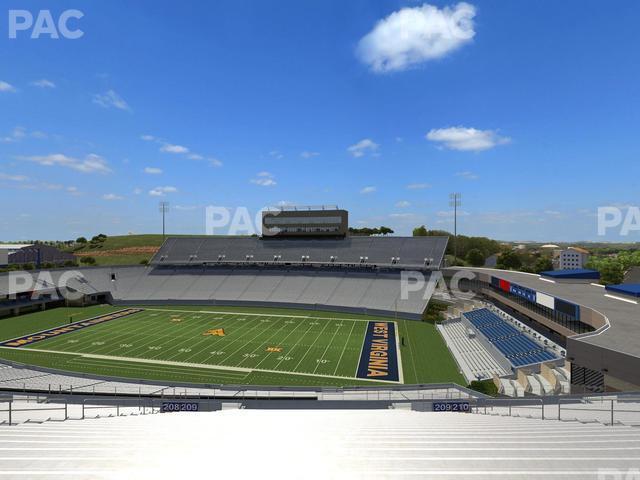 Seating view for Mountaineer Field at Milan Puskar Stadium Section 209