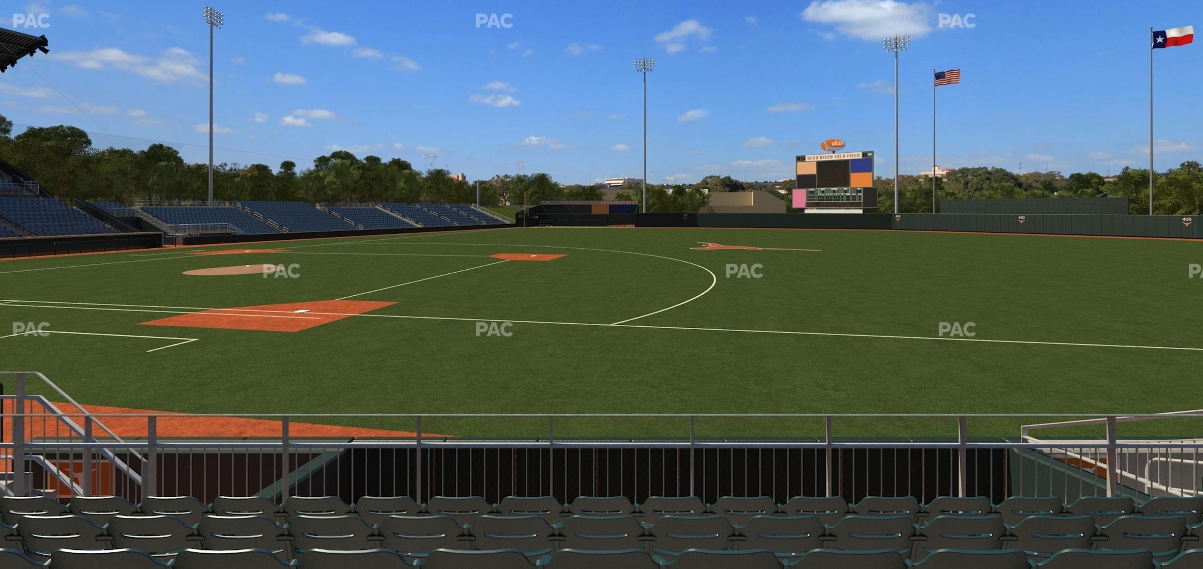 Seating view for UFCU Disch-Falk Field Section R 2