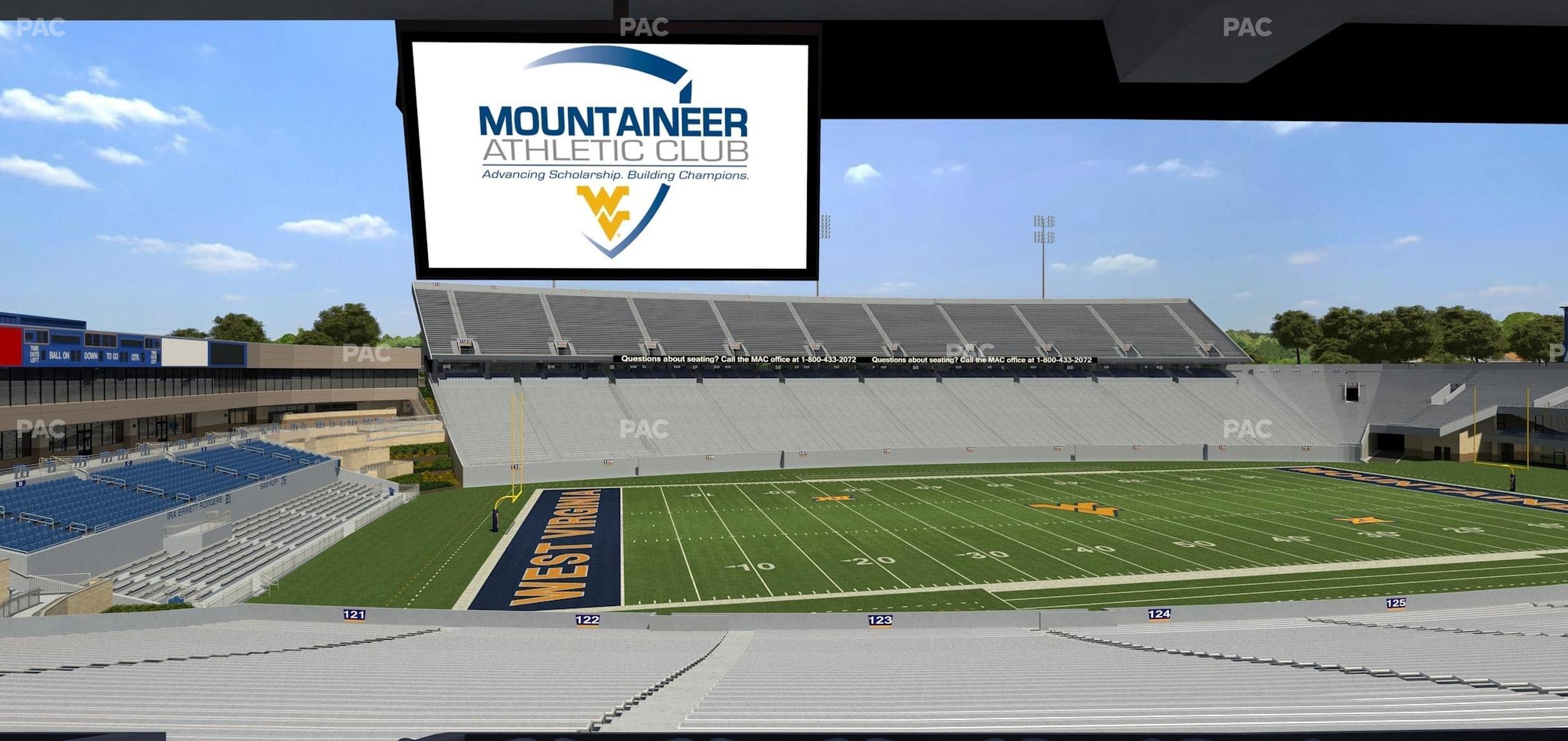 Seating view for Mountaineer Field at Milan Puskar Stadium Section Field Box 46