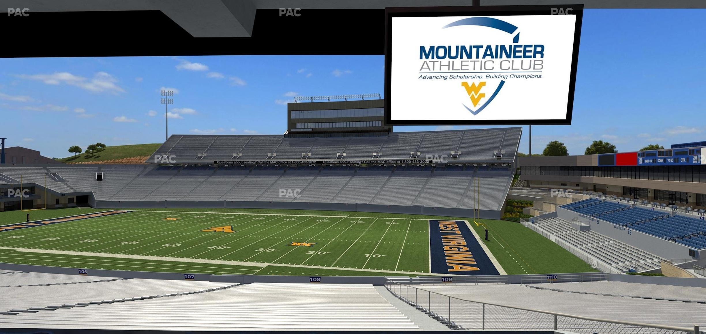 Seating view for Mountaineer Field at Milan Puskar Stadium Section Field Box 31