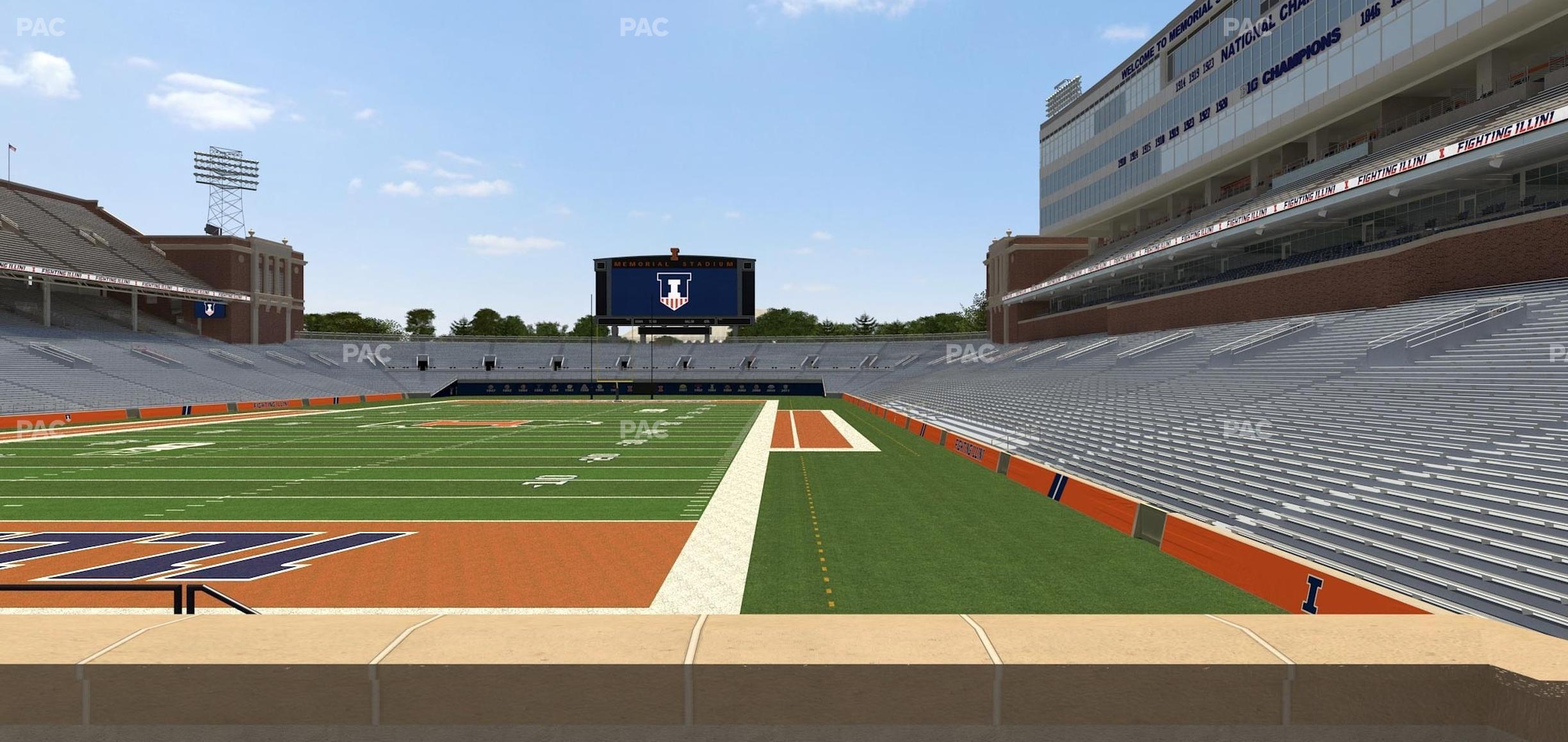 Seating view for Memorial Stadium - IL Section 132