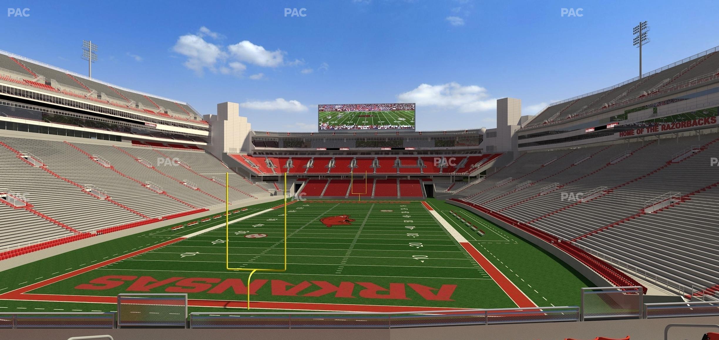 Seating view for Razorback Stadium Section 112