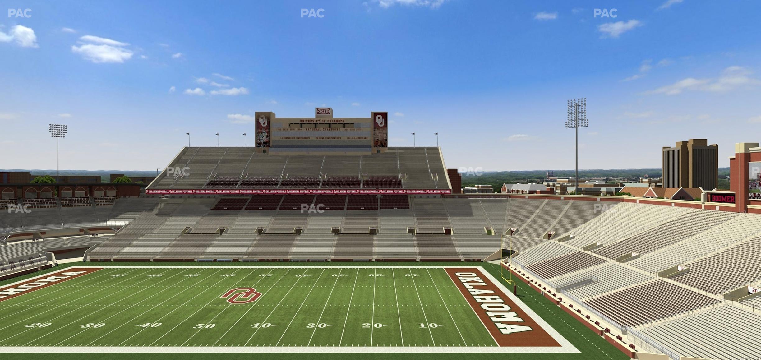 Seating view for Gaylord Family Oklahoma Memorial Stadium Section 127