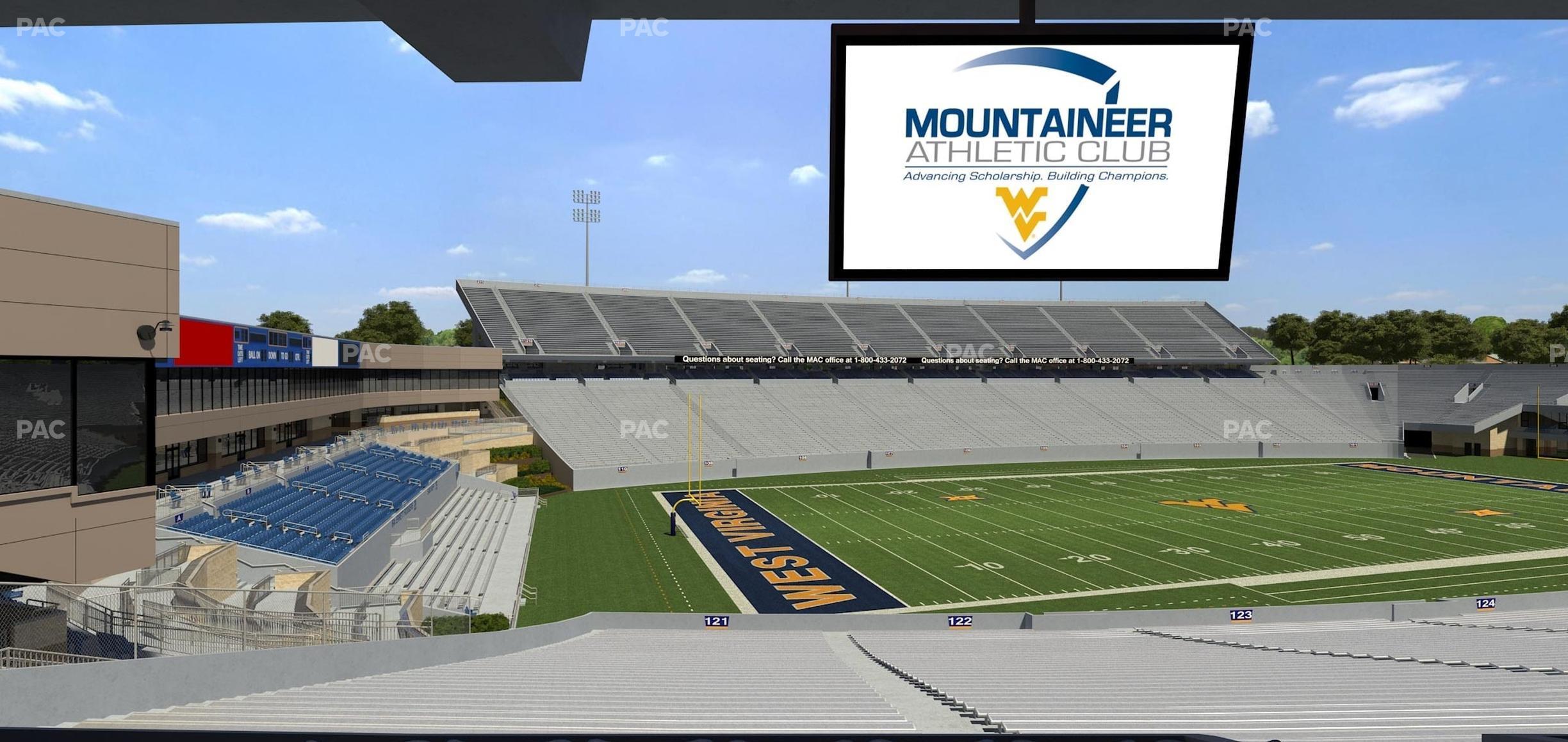 Seating view for Mountaineer Field at Milan Puskar Stadium Section Field Box 41