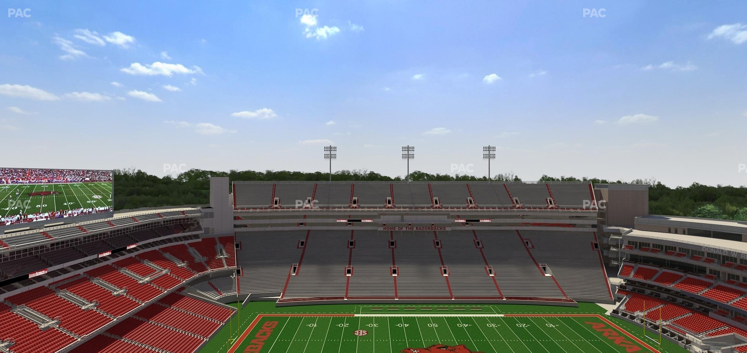 Seating view for Razorback Stadium Section 524