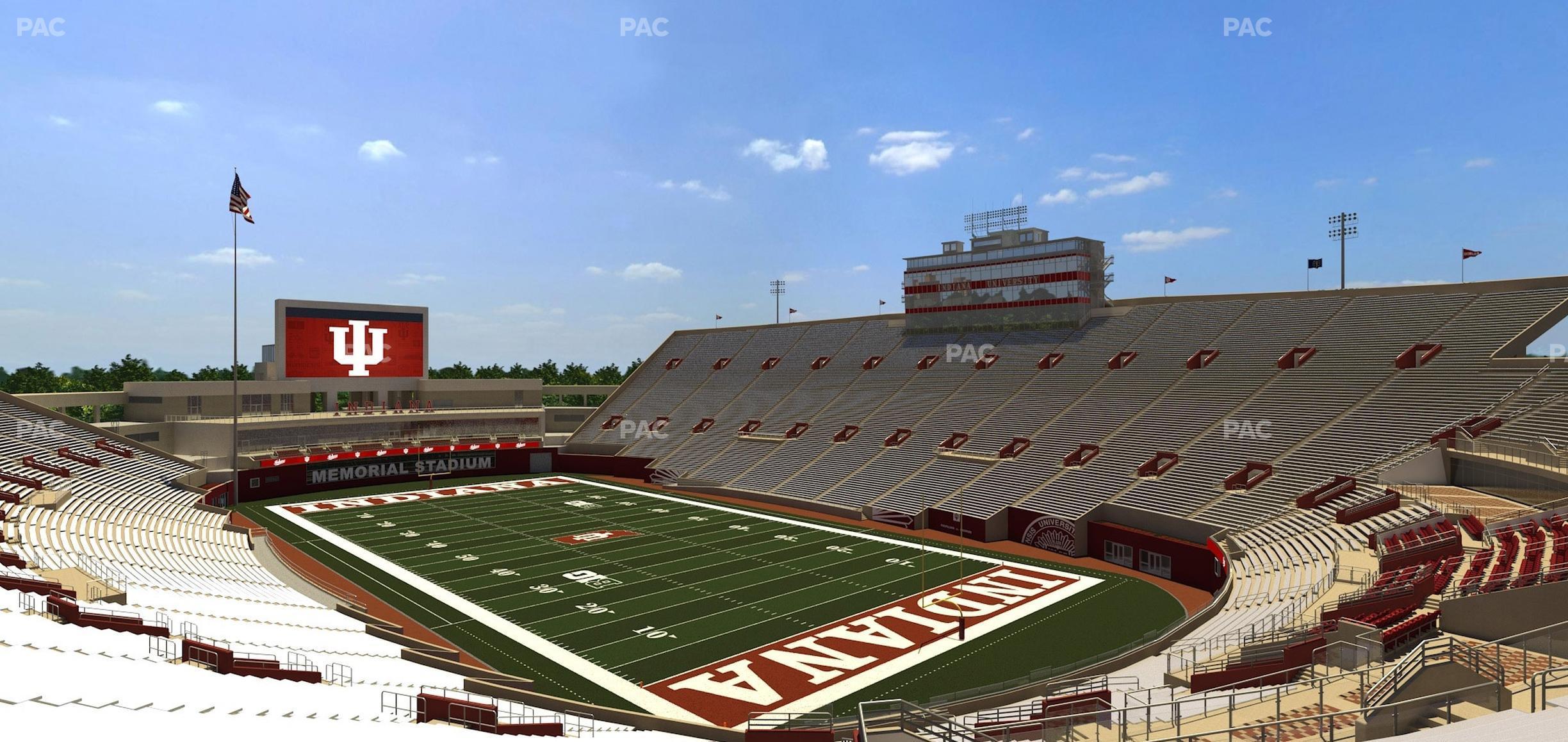 Seating view for Memorial Stadium - Indiana Section 20