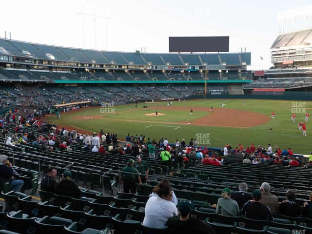 Seating view for Oakland Coliseum Section Rear 110