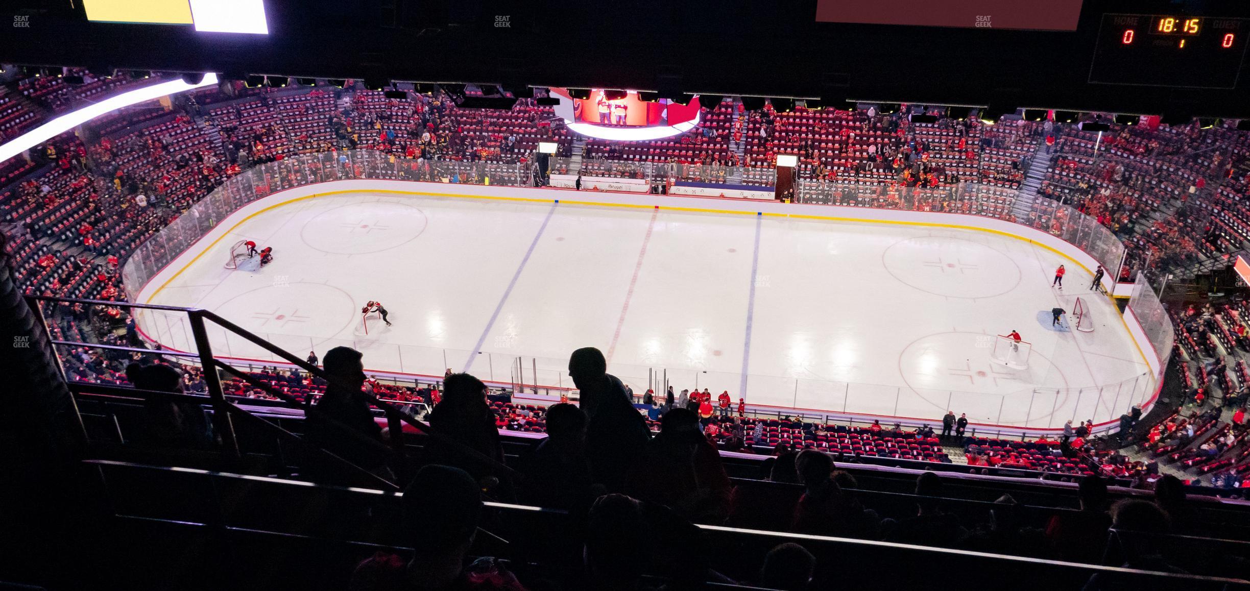 Seating view for Scotiabank Saddledome Section Press Level 4