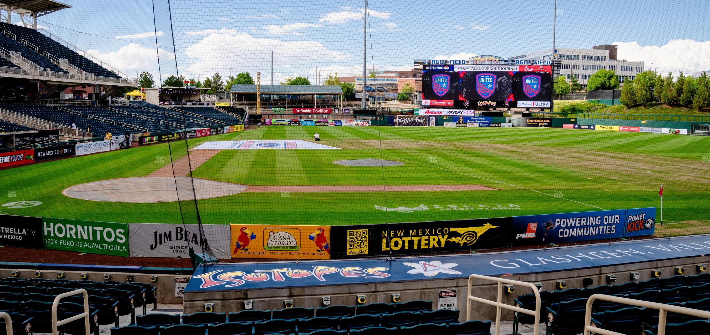 Seating view for Rio Grande Credit Union Field at Isotopes Park Section 108