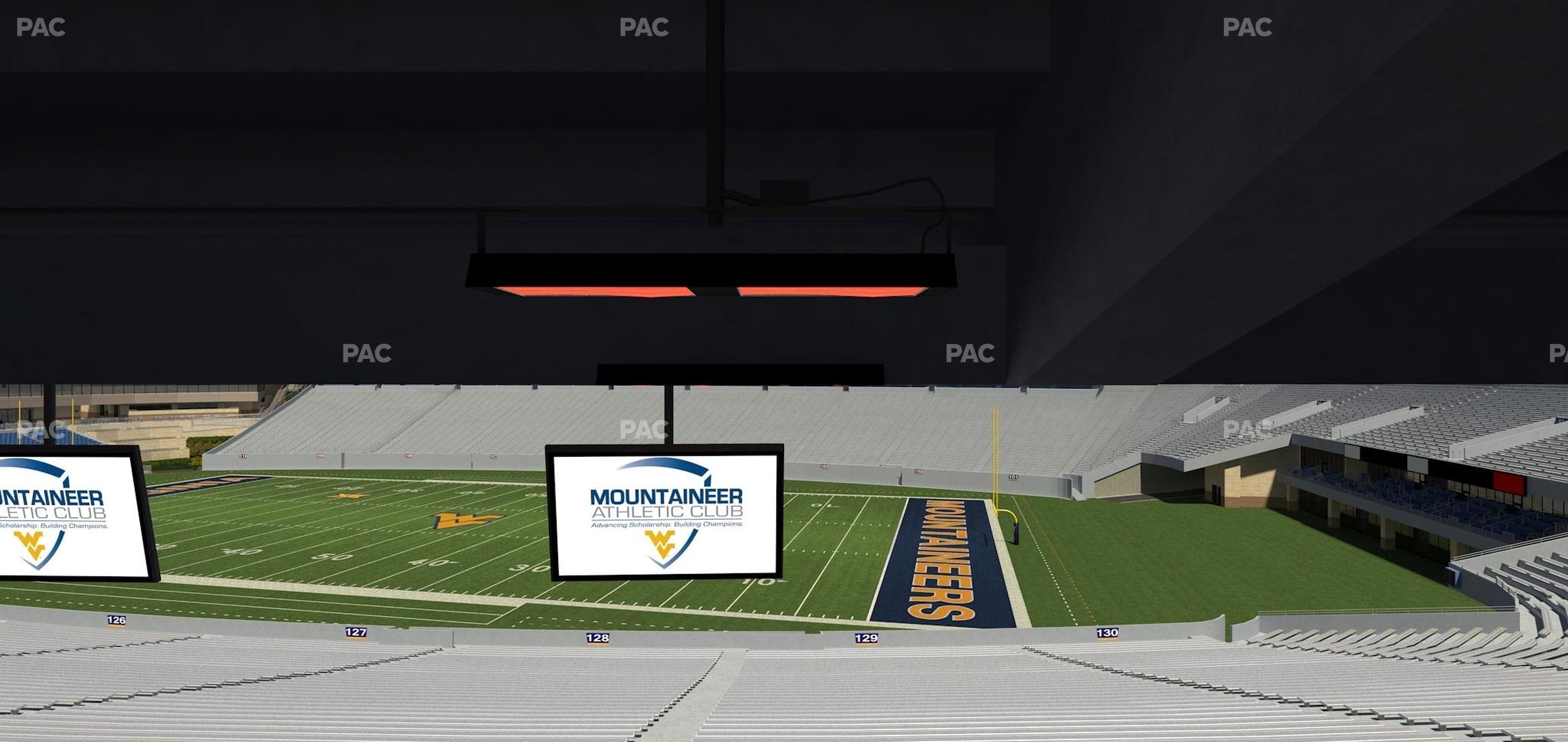 Seating view for Mountaineer Field at Milan Puskar Stadium Section Field Box 70