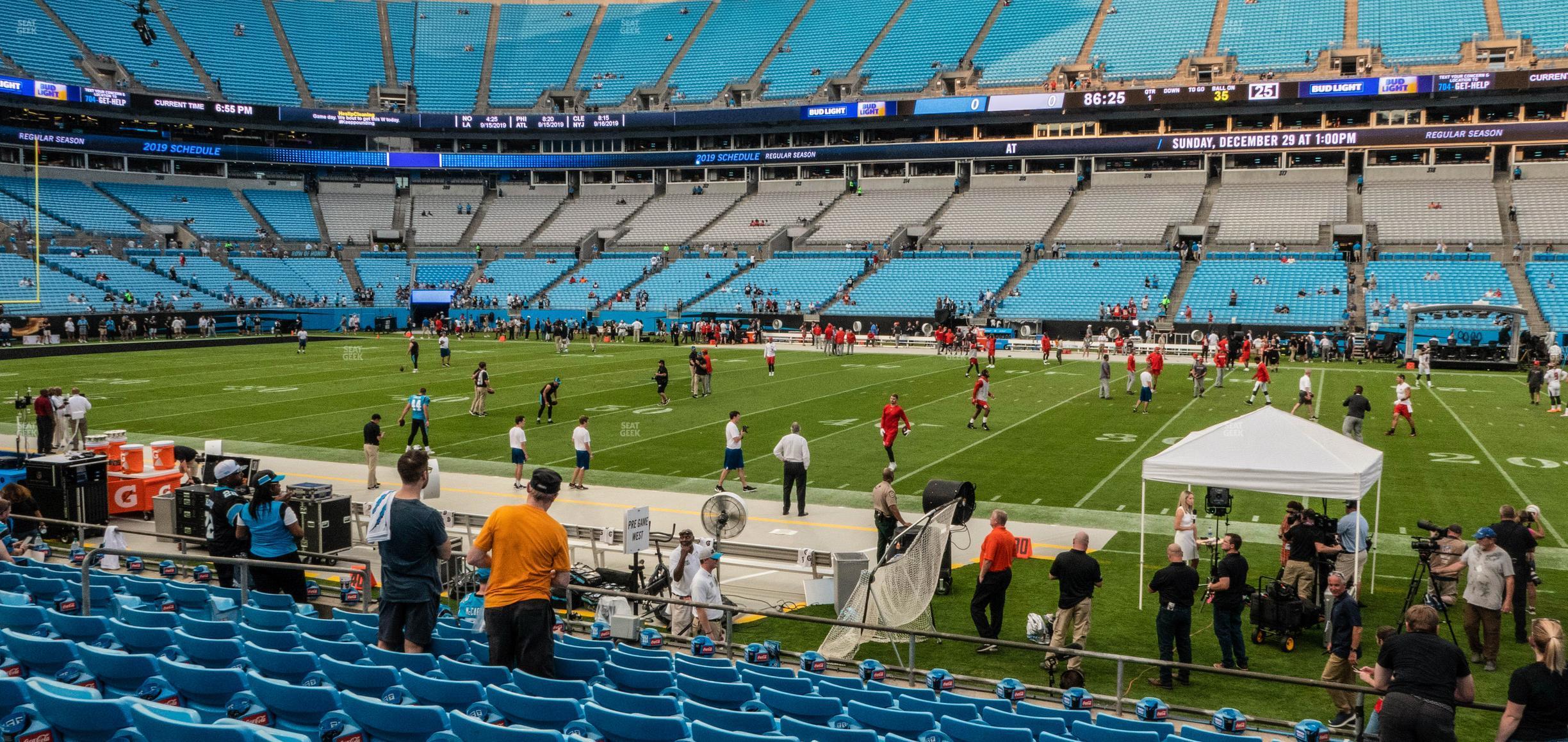 Seating view for Bank of America Stadium Section 130