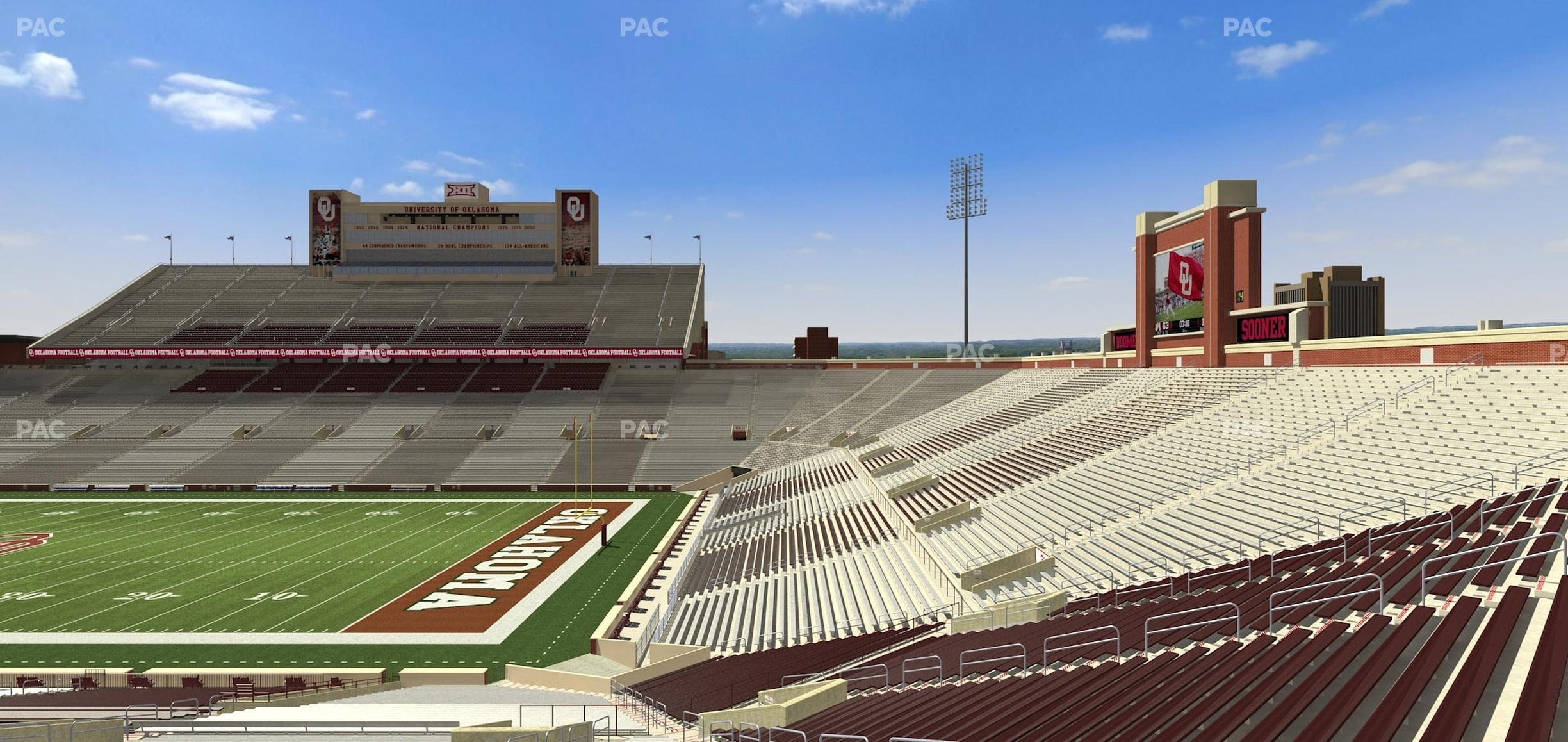 Seating view for Gaylord Family Oklahoma Memorial Stadium Section 25