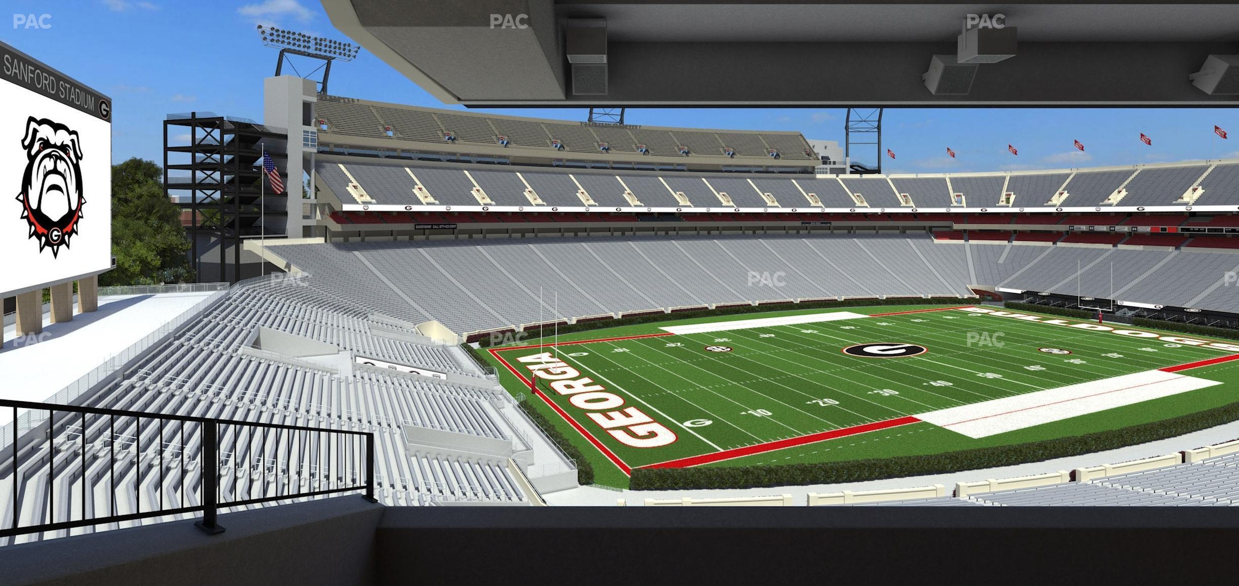 Seating view for Sanford Stadium Section South Club 237