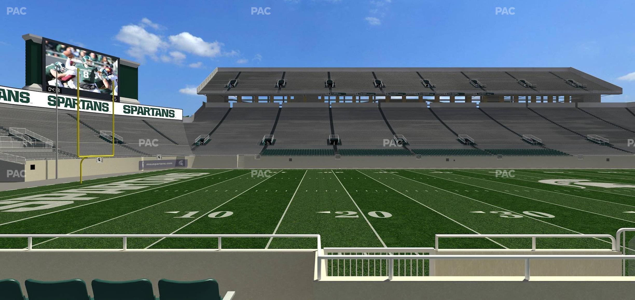 Seating view for Spartan Stadium (Michigan) Section Sideline Club 25