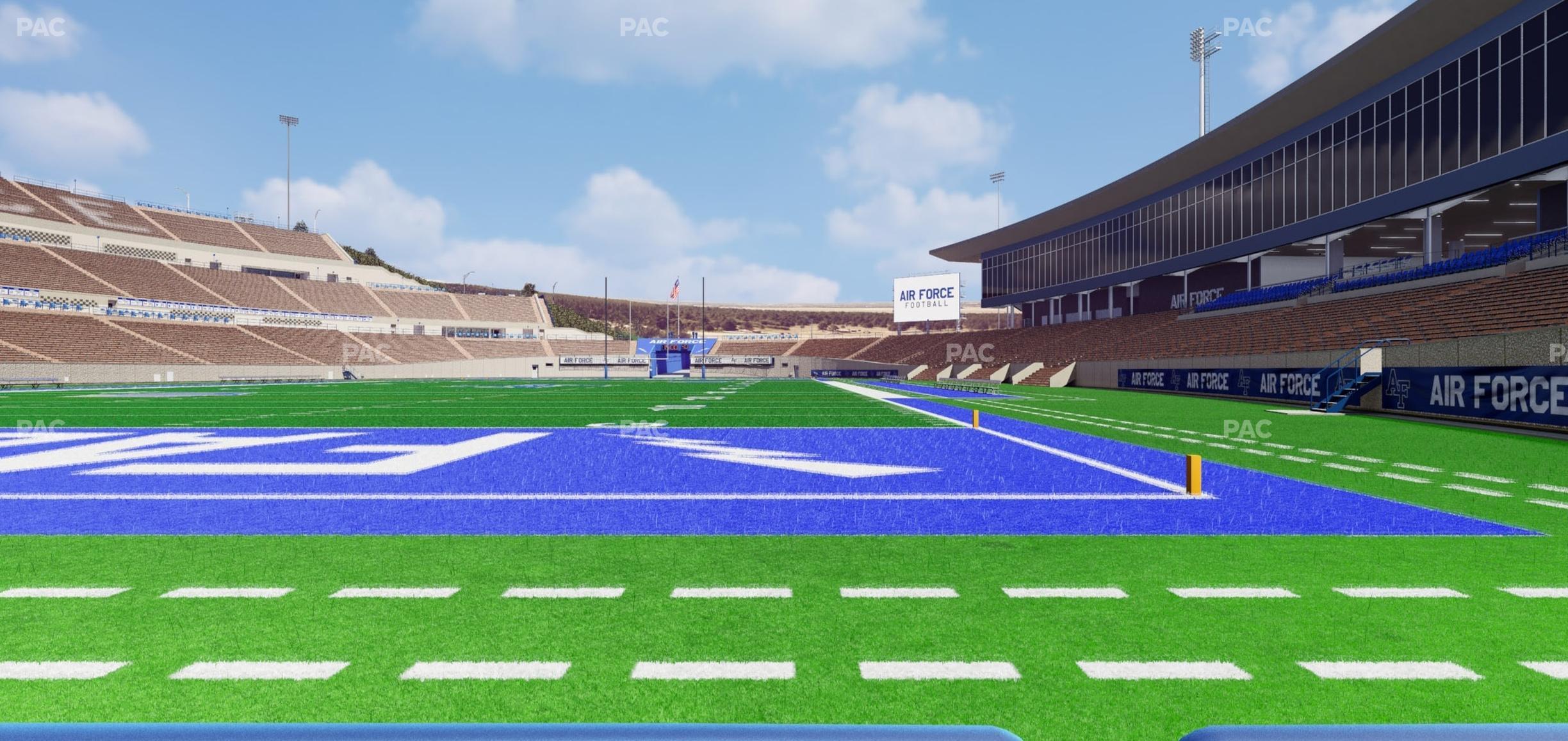 Seating view for Falcon Stadium Section Field Box 1