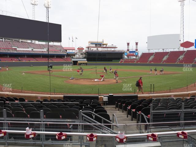 Seating view for Great American Ball Park Section Scout Box 23