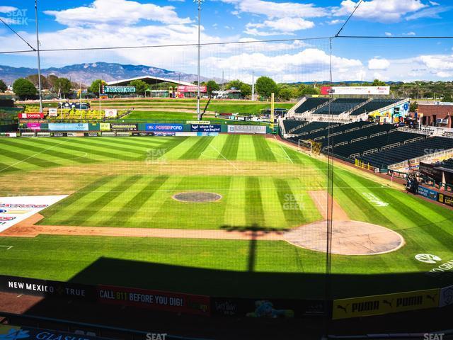 Seating view for Rio Grande Credit Union Field at Isotopes Park Section Club 309