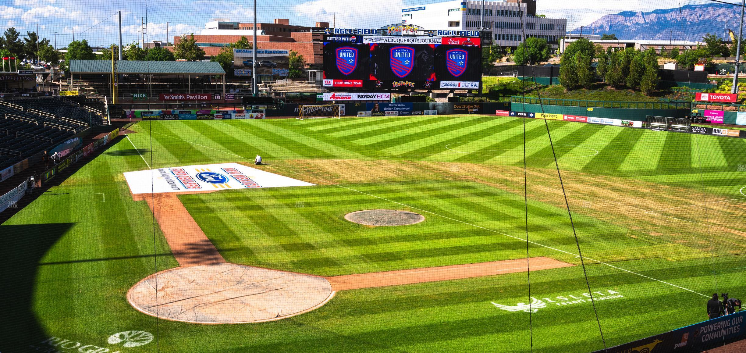 Seating view for Rio Grande Credit Union Field at Isotopes Park Section Club 306