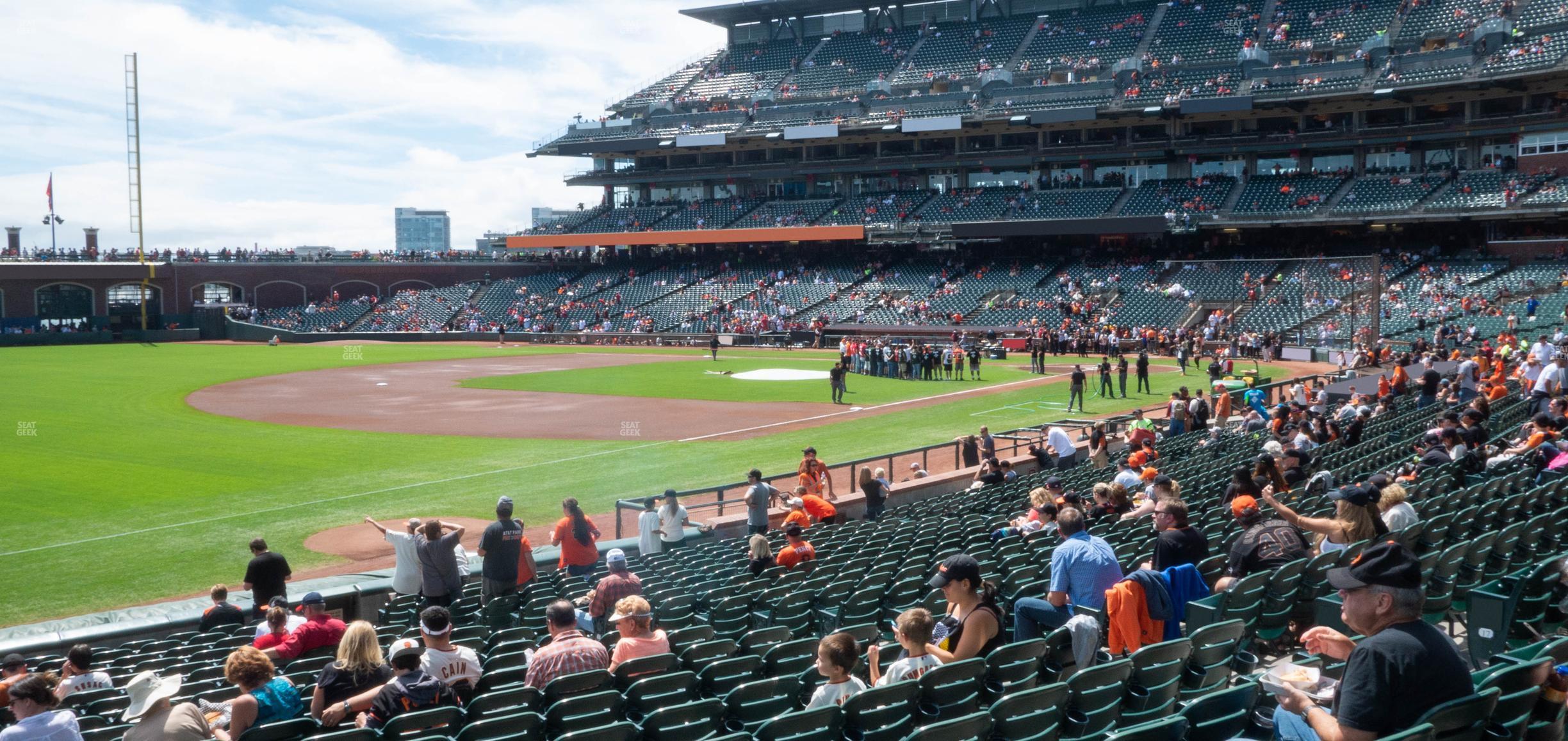 Seating view for Oracle Park Section Lower Box 128