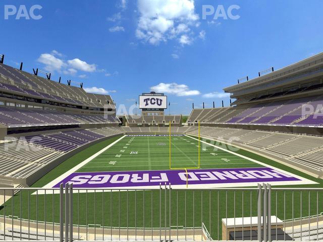 Seating view for Amon G Carter Stadium Section South End Zone Club 3