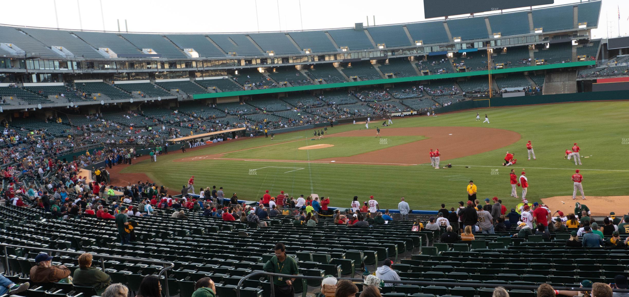 Seating view for Oakland Coliseum Section Rear 108