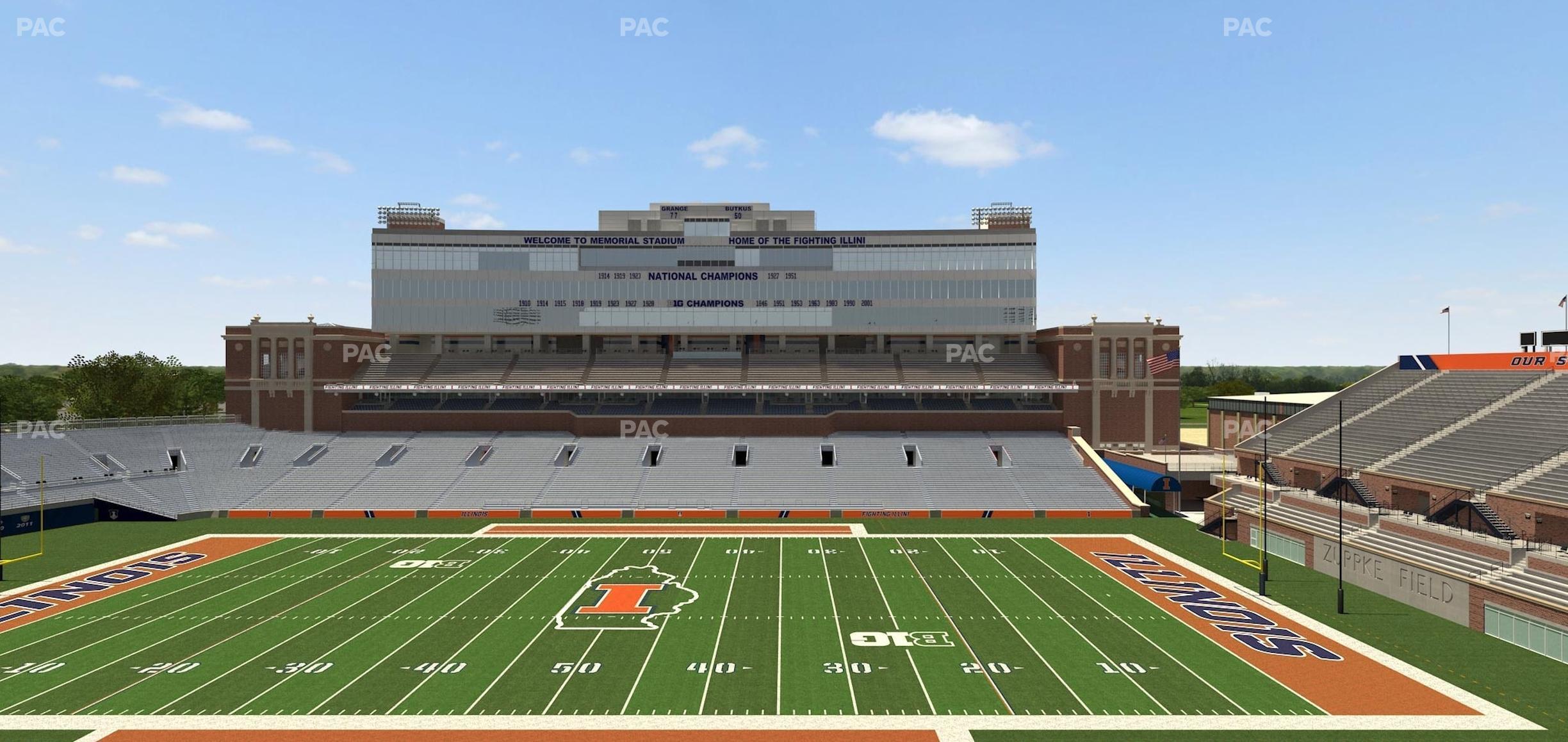 Seating view for Memorial Stadium - IL Section 204