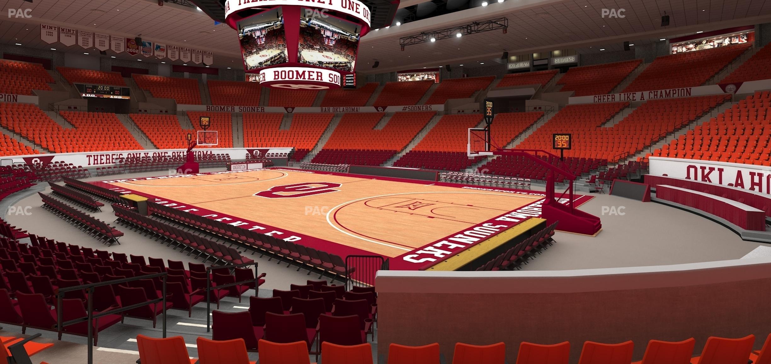 Seating view for Lloyd Noble Center Section 104