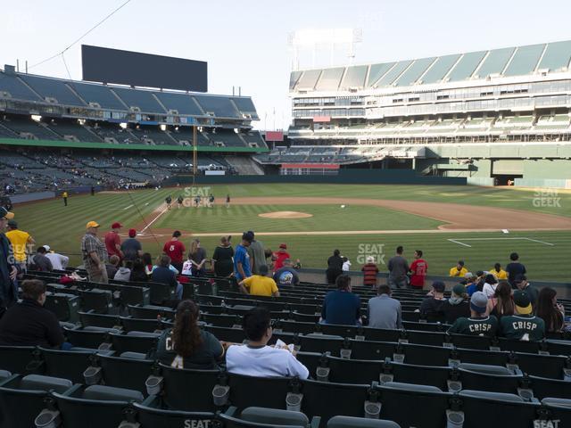 Seating view for Oakland Coliseum Section Front 114