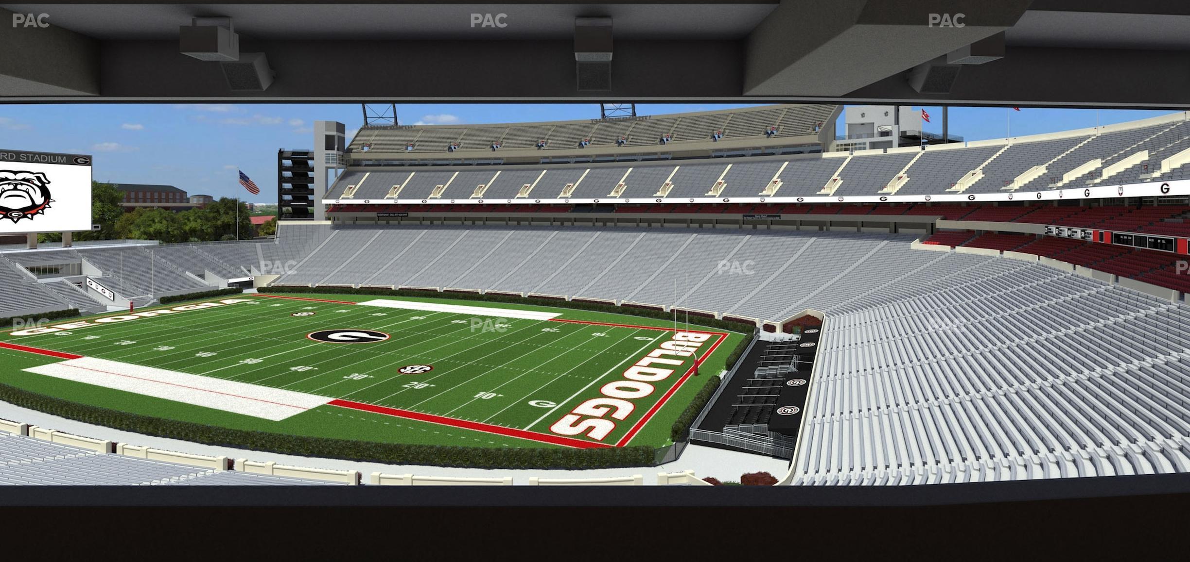 Seating view for Sanford Stadium Section South Club 226