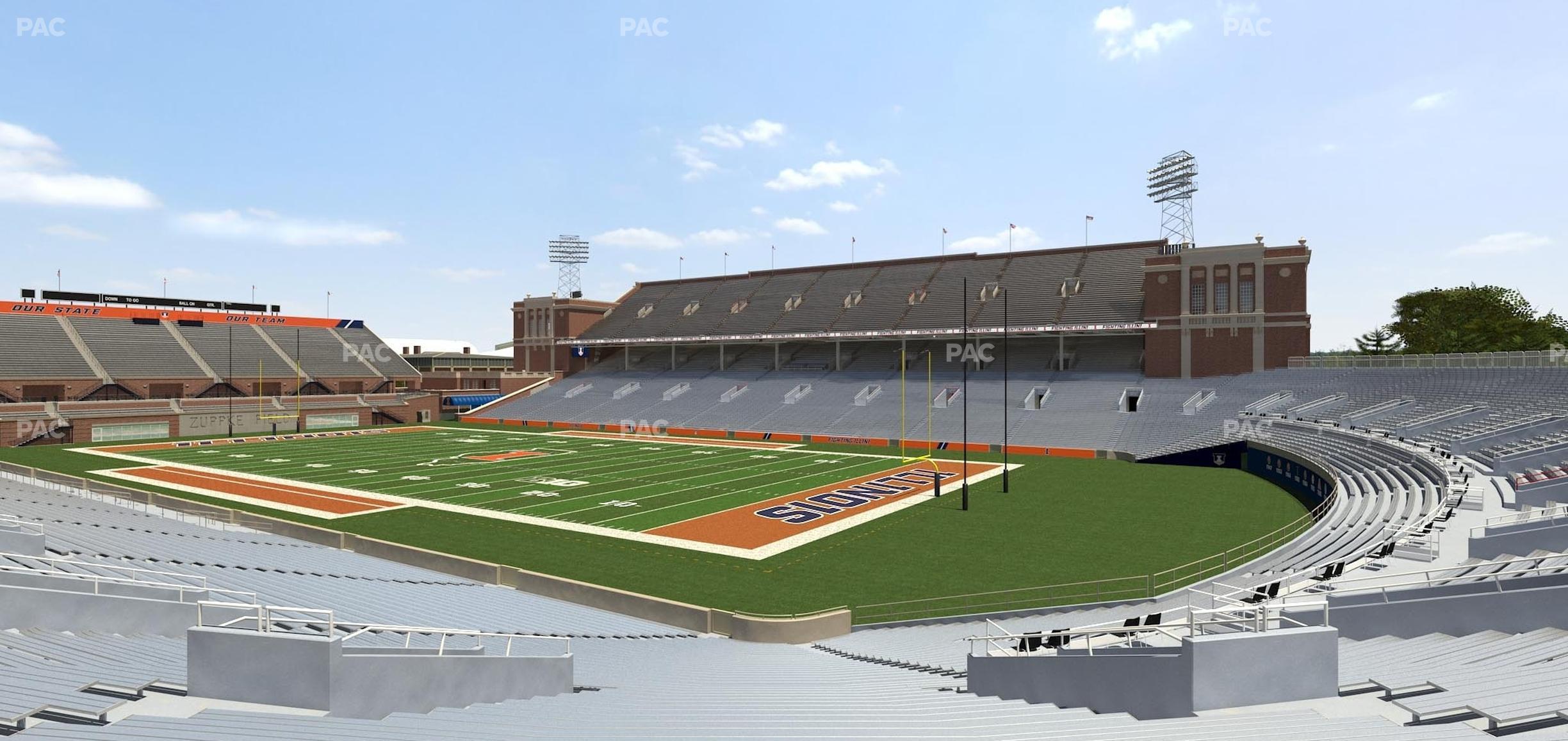 Seating view for Memorial Stadium - IL Section 121