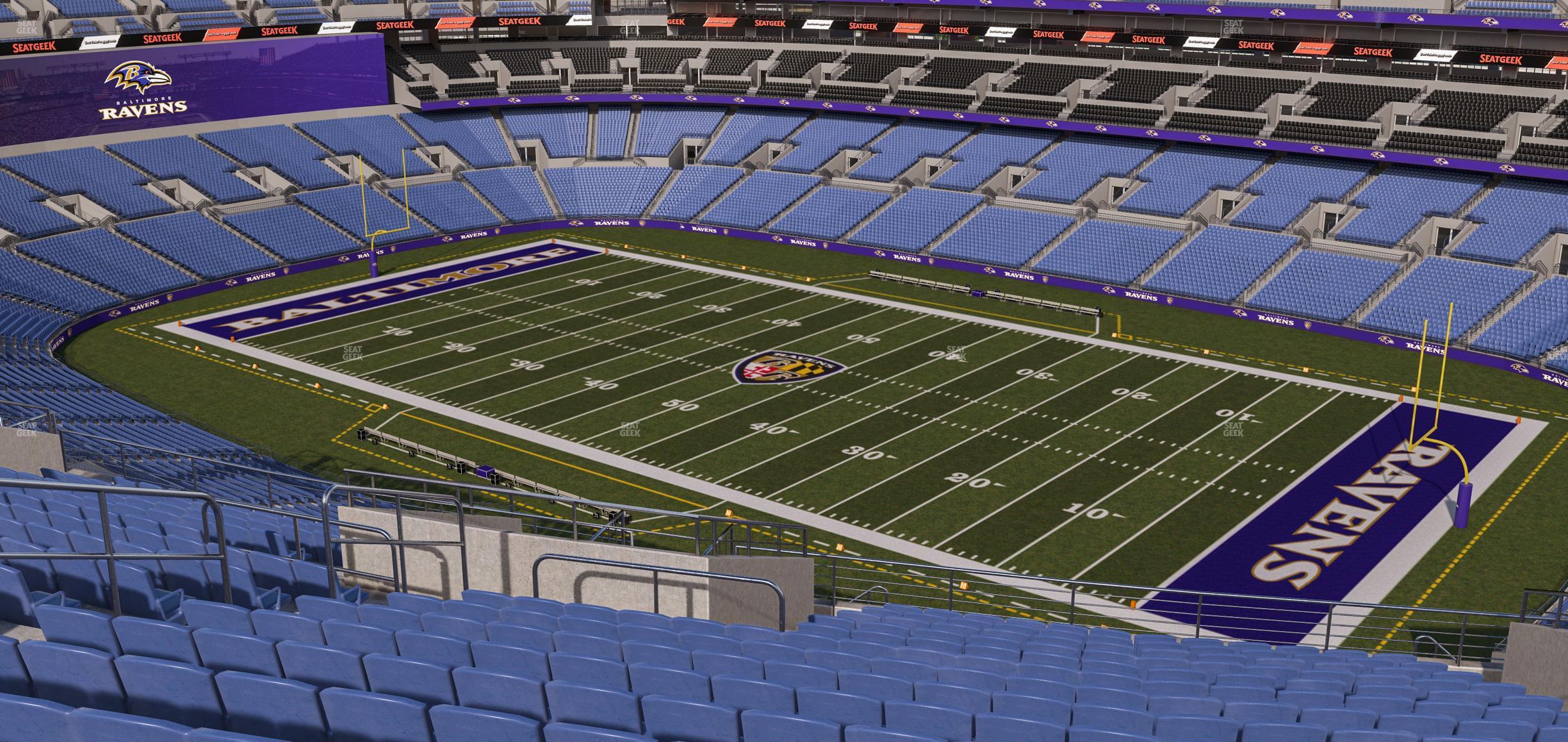 Seating view for M&T Bank Stadium Section 521