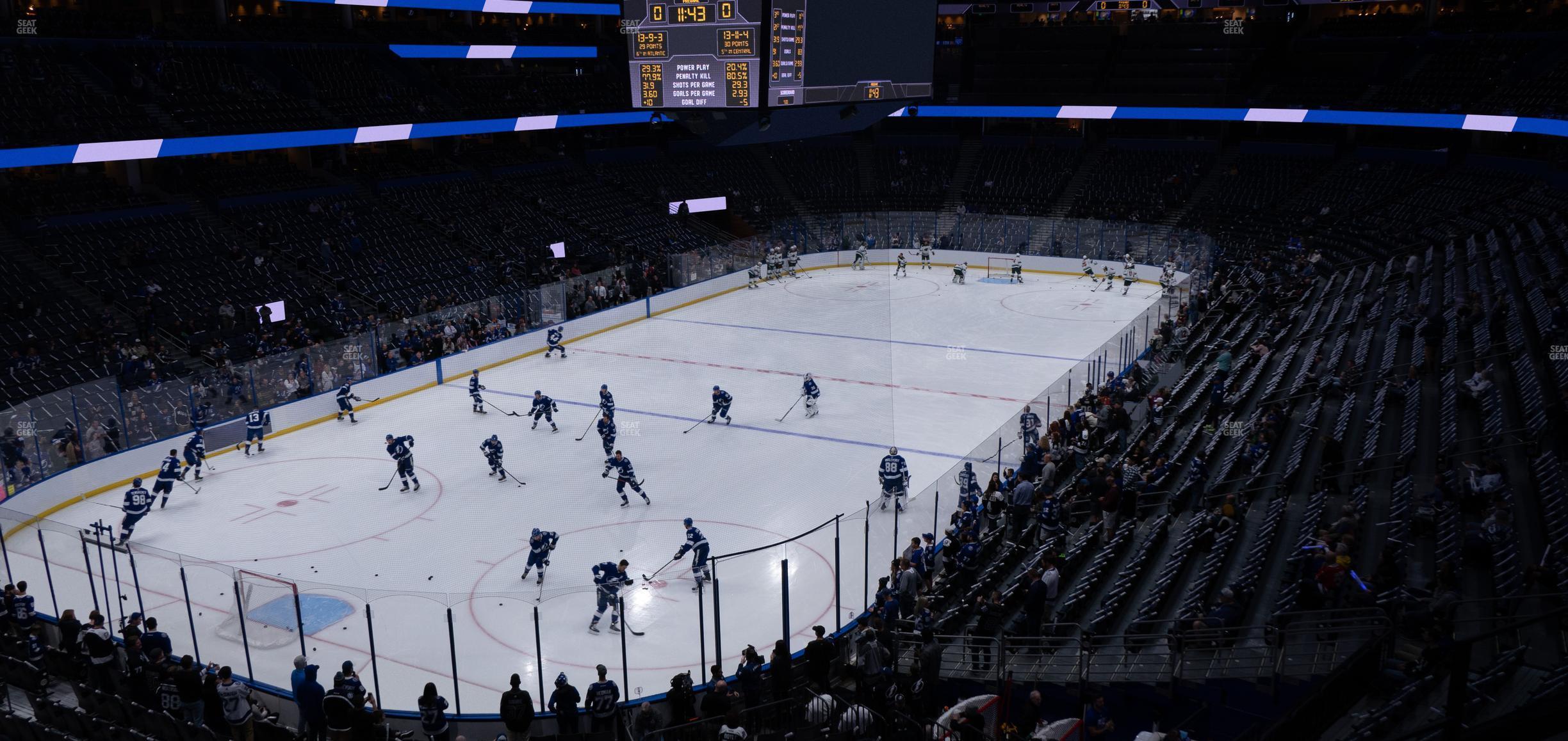 Seating view for Amalie Arena Section Club 2