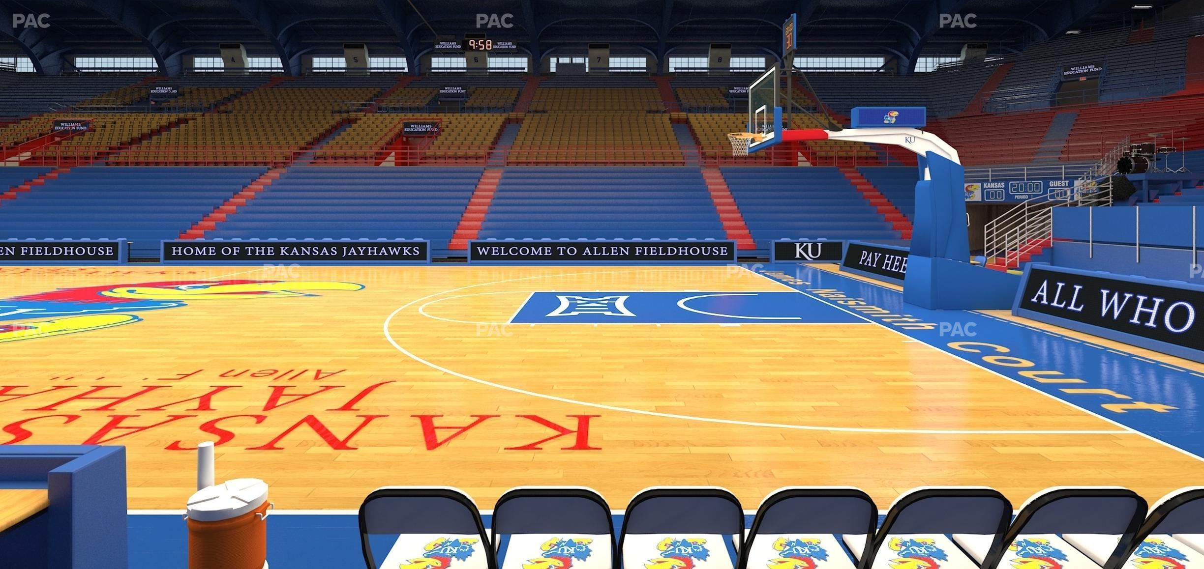 Seating view for Allen Fieldhouse Section R