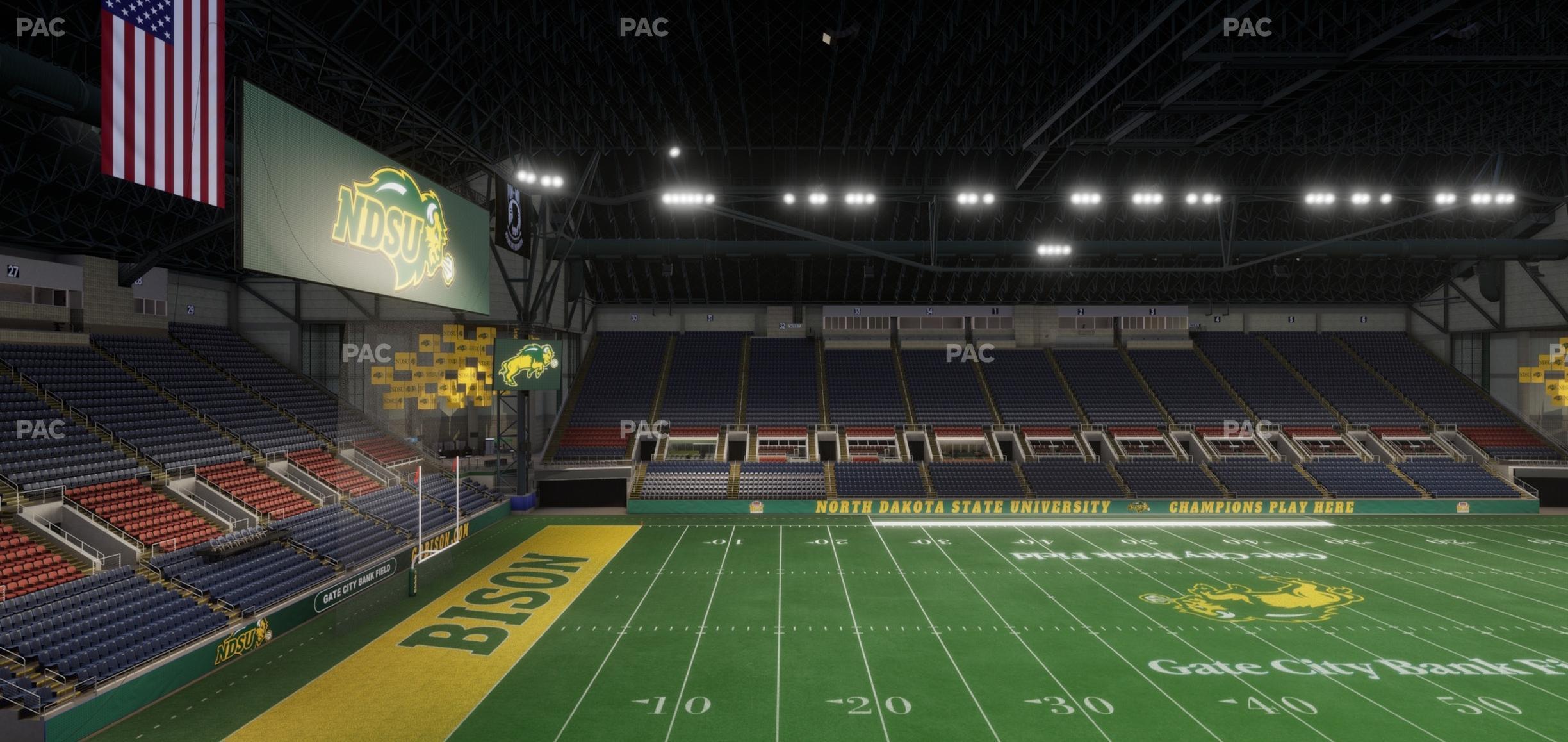 Seating view for Fargodome Section Elevated 21