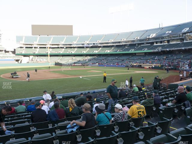 Seating view for Oakland Coliseum Section Front 124