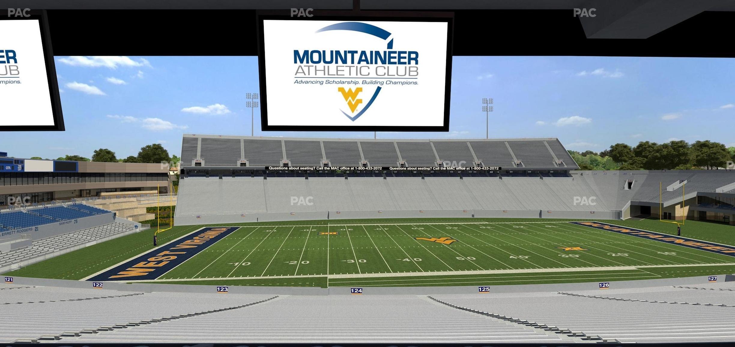 Seating view for Mountaineer Field at Milan Puskar Stadium Section Field Box 52