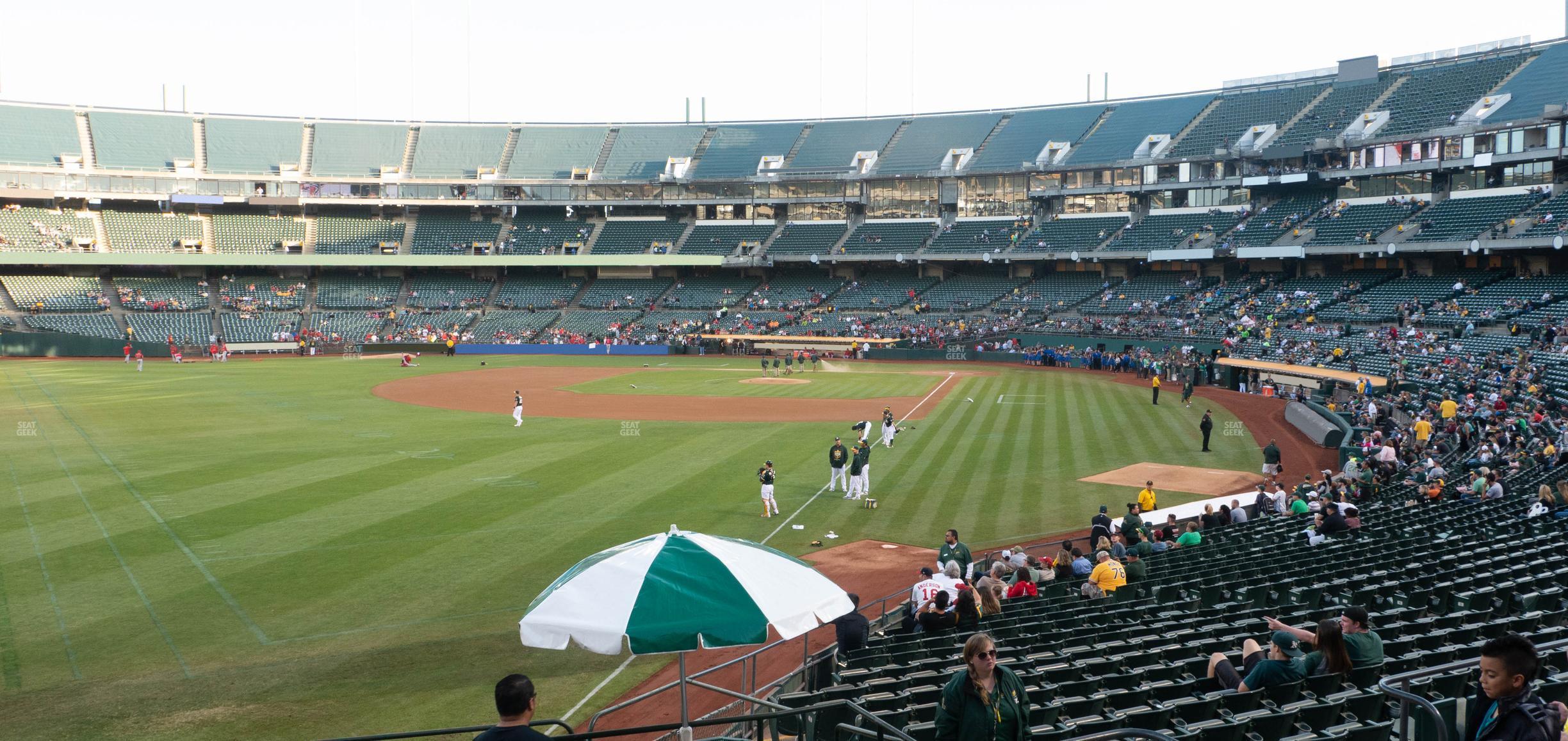 Seating view for Oakland Coliseum Section Rear 130