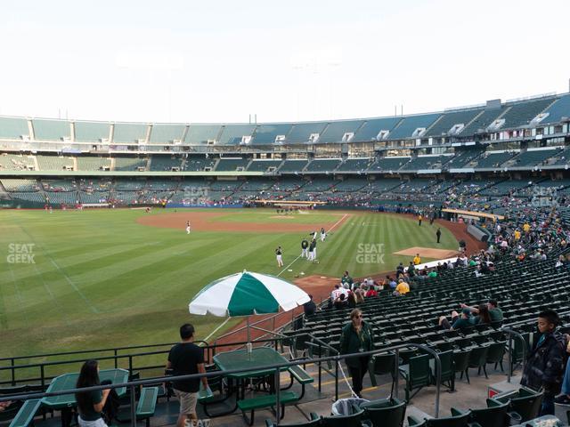 Seating view for Oakland Coliseum Section Rear 130