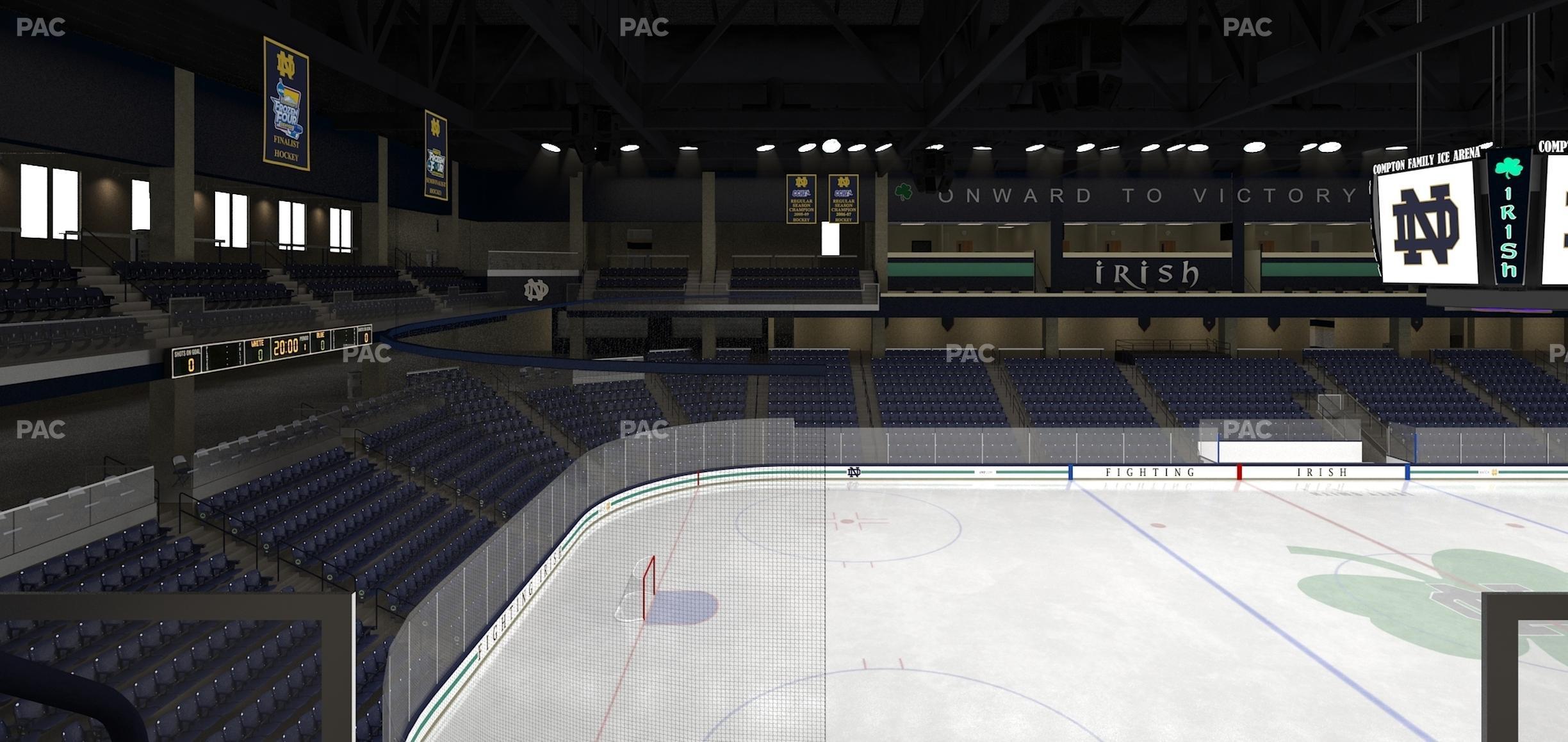 Seating view for Compton Family Ice Arena Section Club 119